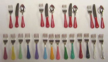 Dollhouse Miniature Silver Flatware Serves 4 Specify Color